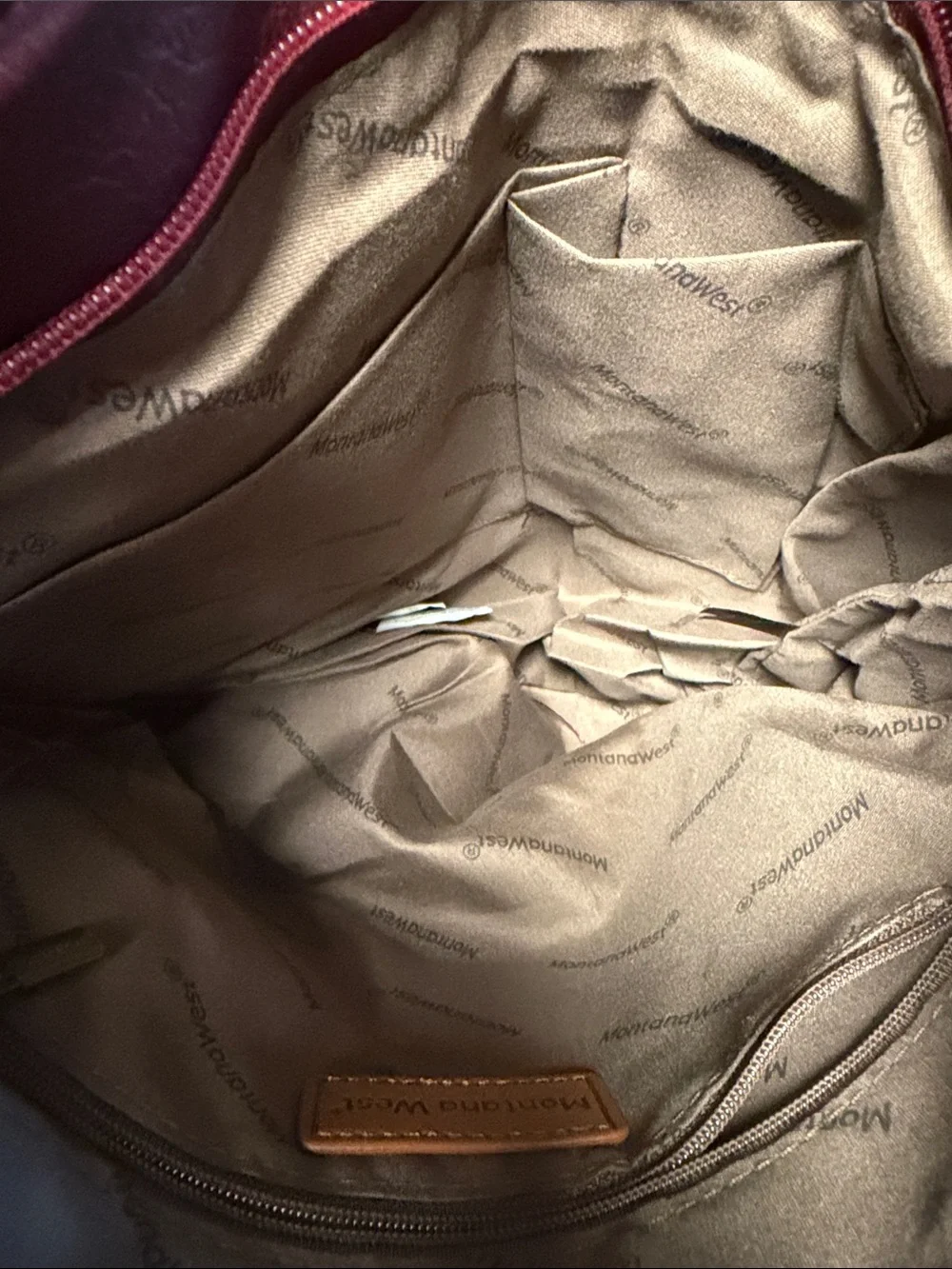 NWT Montana West Burgundy Vegan Leather Hobo Shoulder Bag MWC-047BDY